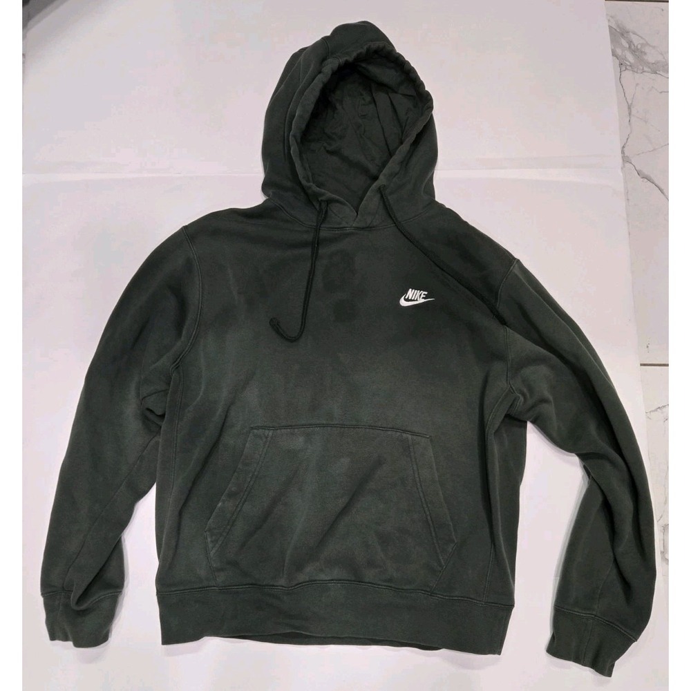 Nike Sportswear Club Fleece Pullover Hoodie Green Swoosh‎ Essential Mens Medium